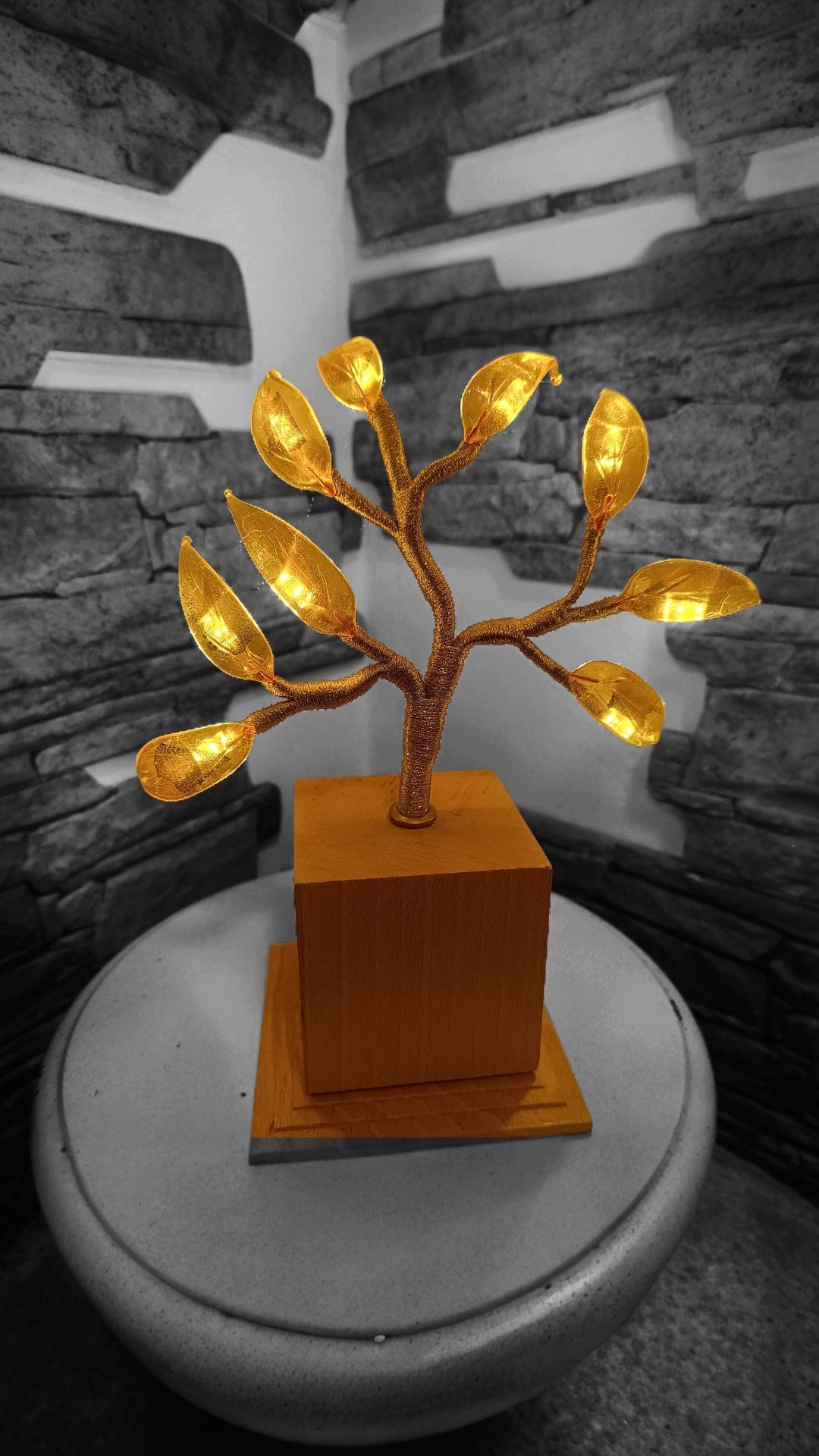 Lampada Albero del Sole - Vetro di Murano e Legno - MantoanMurano